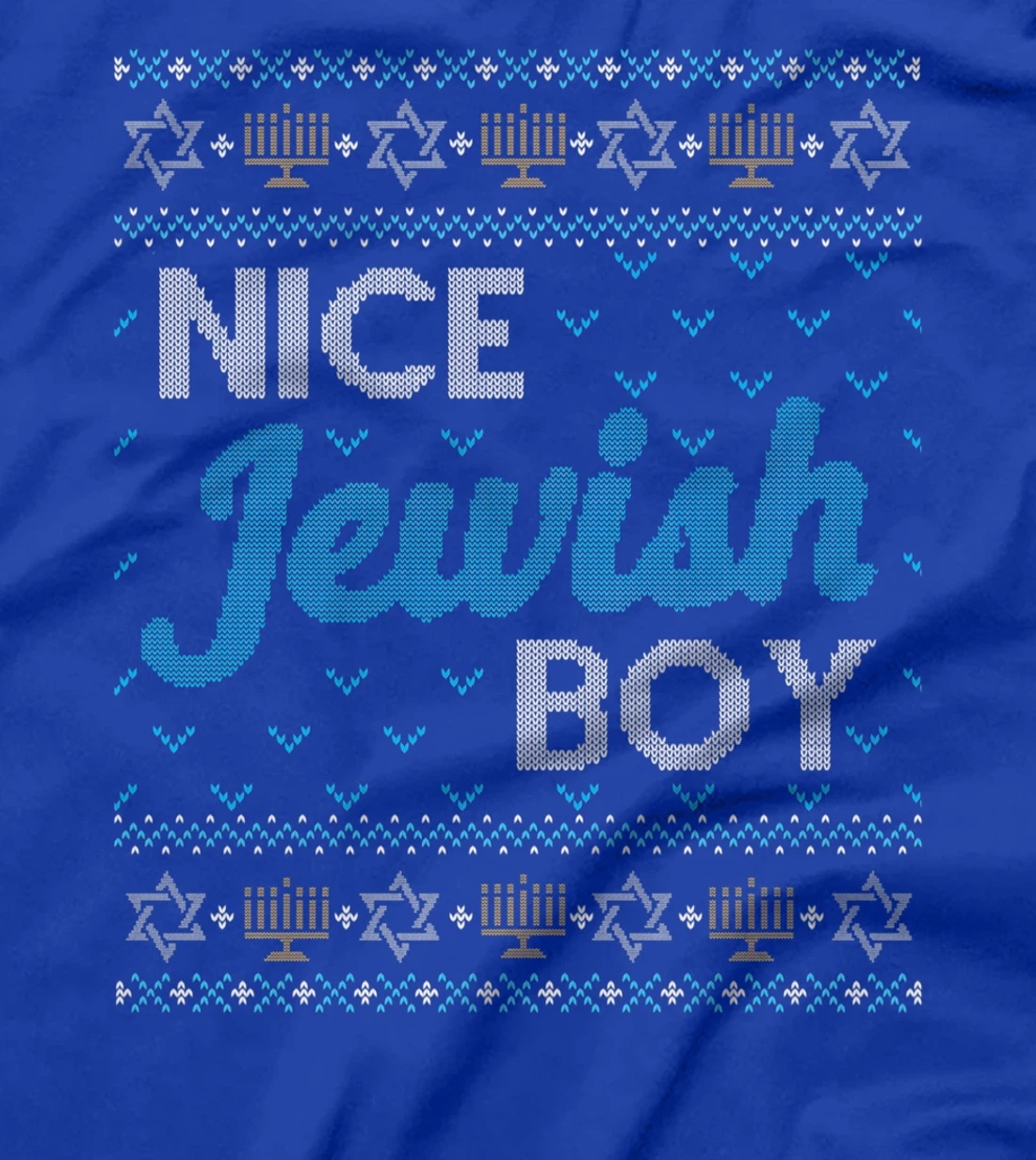 Funny Ugly Hanukkah Sweater Nice Jewish Boy Matching T-Shirt