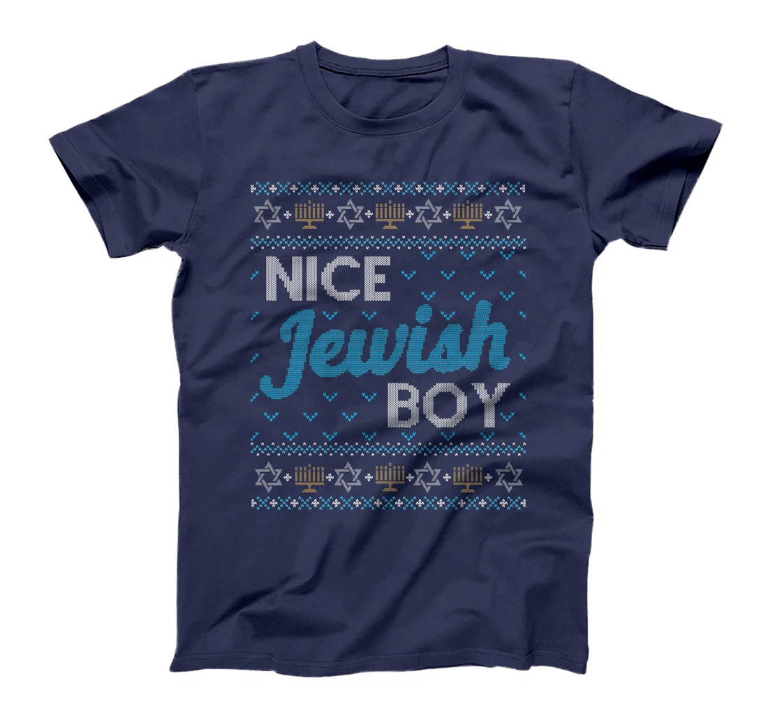 Funny Ugly Hanukkah Sweater Nice Jewish Boy Matching T-Shirt