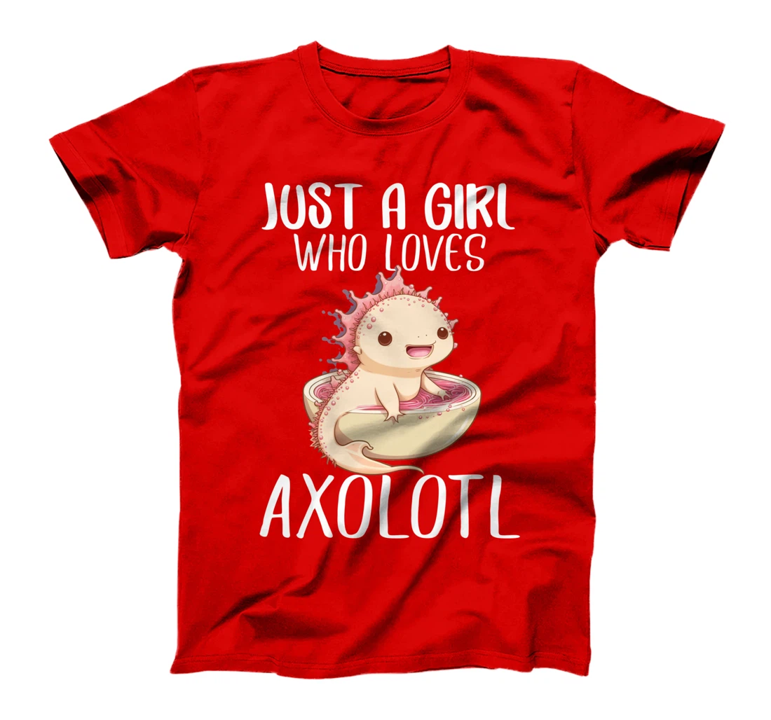 Girl Who Loves Axolotl Anime Kawaii Gifts for Teen Girls Boy T-Shirt