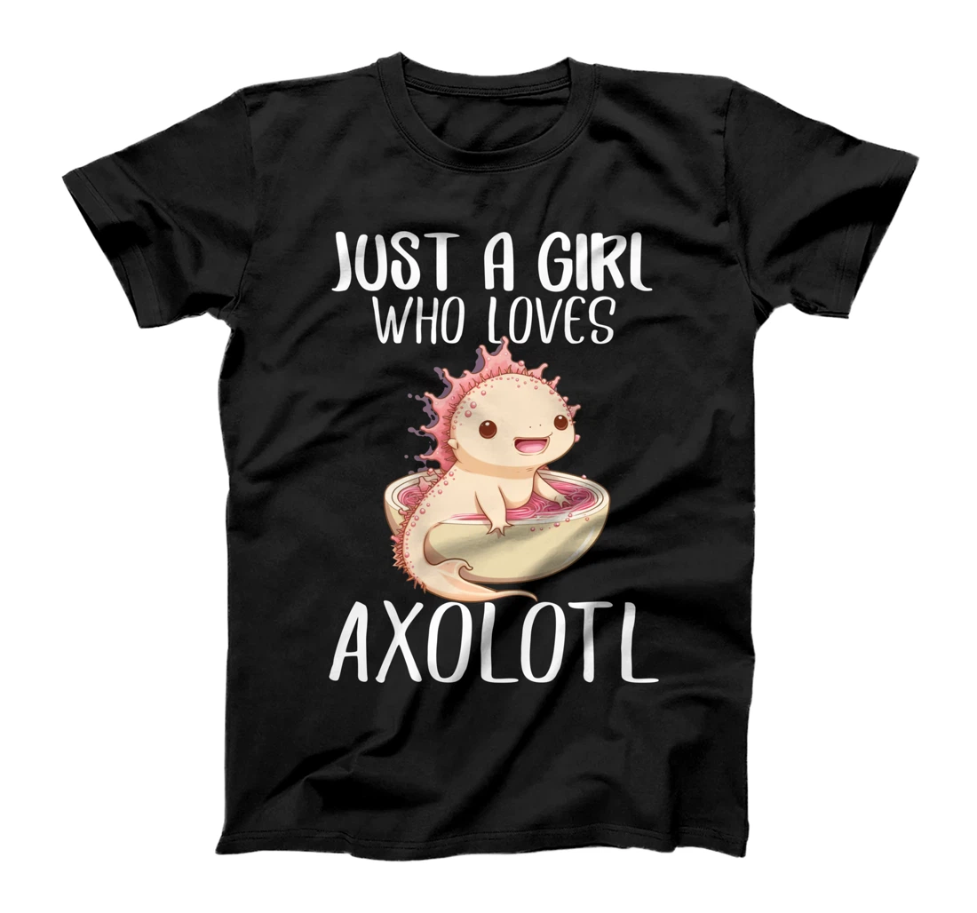Girl Who Loves Axolotl Anime Kawaii Gifts for Teen Girls Boy T-Shirt
