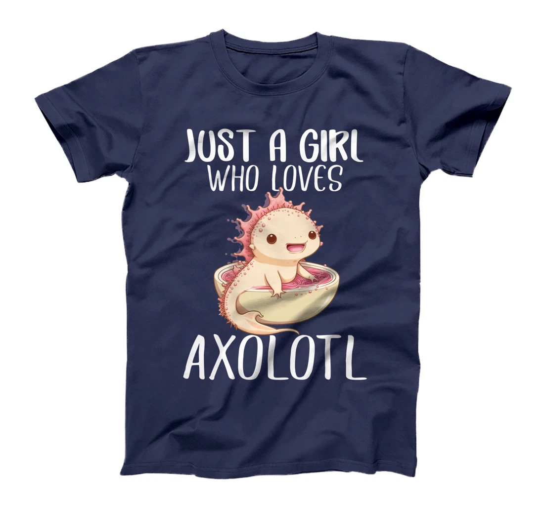 Girl Who Loves Axolotl Anime Kawaii Gifts for Teen Girls Boy T-Shirt