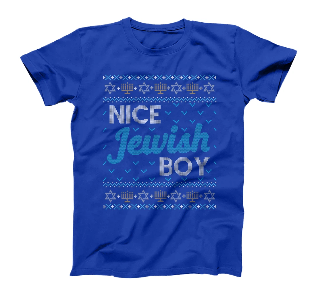 Funny Ugly Hanukkah Sweater Nice Jewish Boy Matching T-Shirt