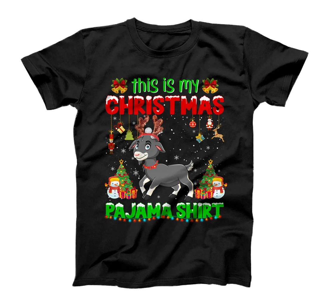 Cute Christmas Goat Pajama Xmas Goat Horn Christmas Holiday T-Shirt