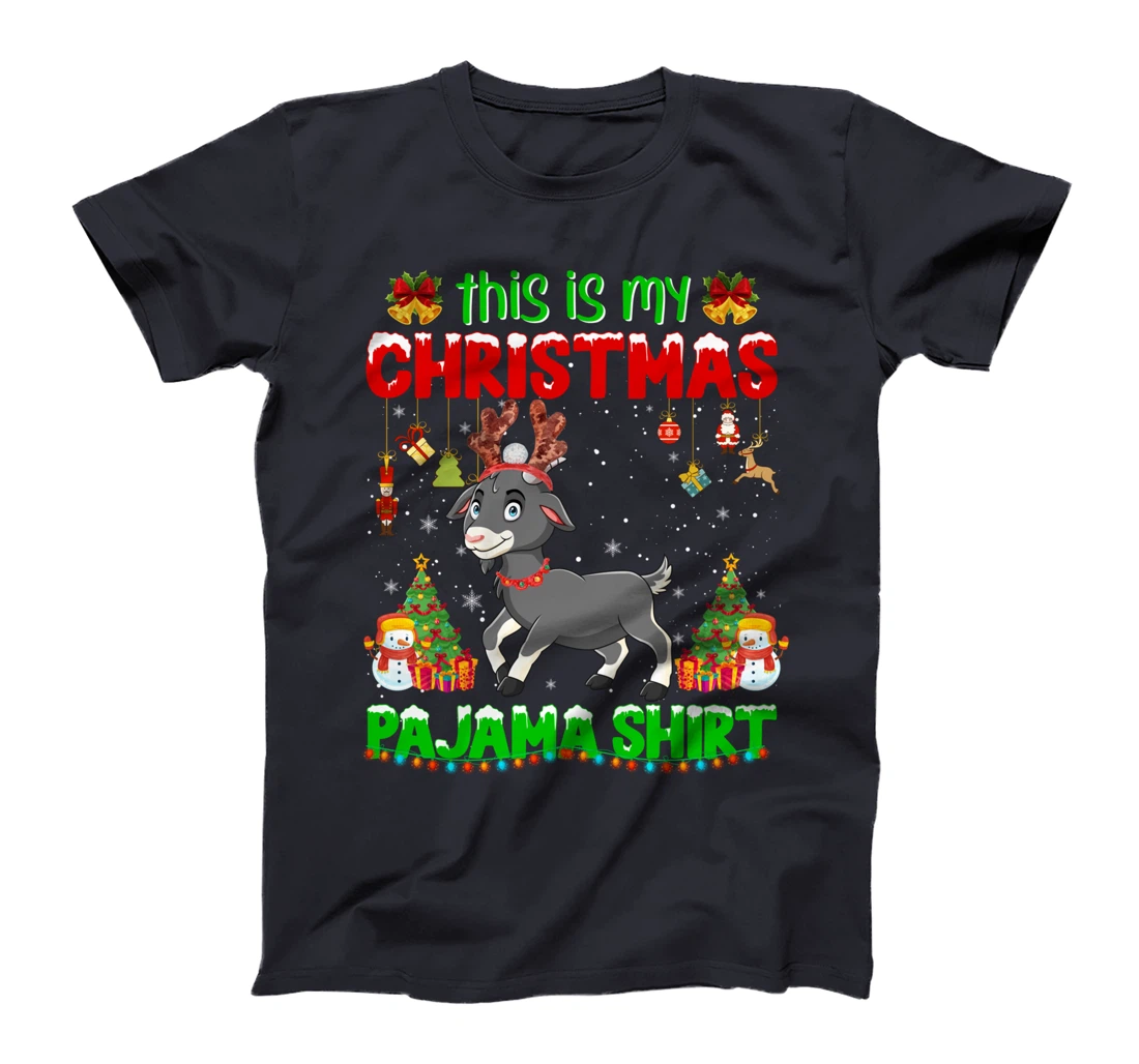 Cute Christmas Goat Pajama Xmas Goat Horn Christmas Holiday T-Shirt