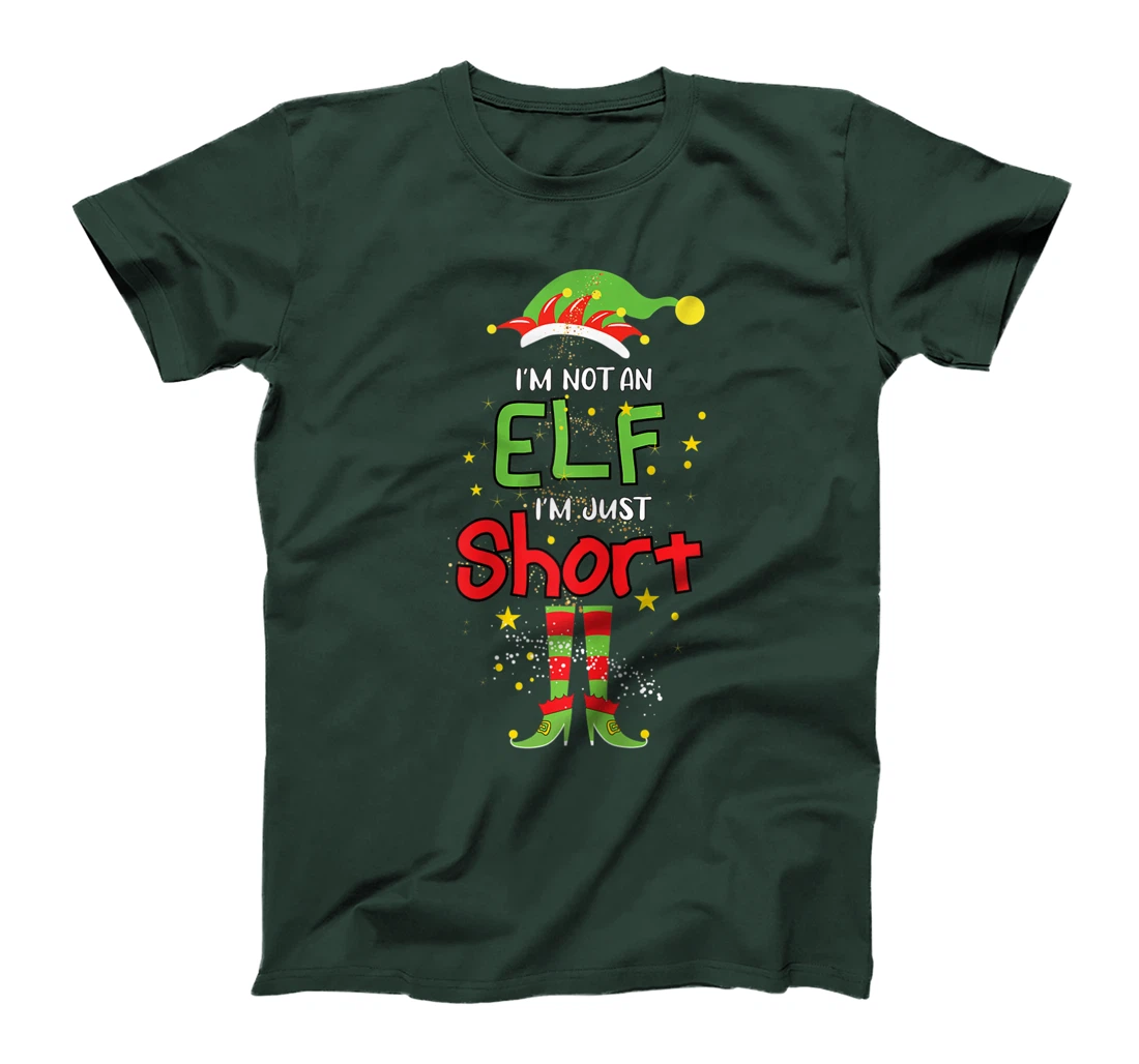 I'm Not An ELF I'm Just Short Christmas ELF Funny Pajama T-Shirt, Women T-Shirt