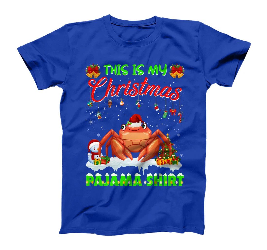Cute Xmas Crab Santa Hat Tee Christmas Pajama Winter Holiday T-Shirt