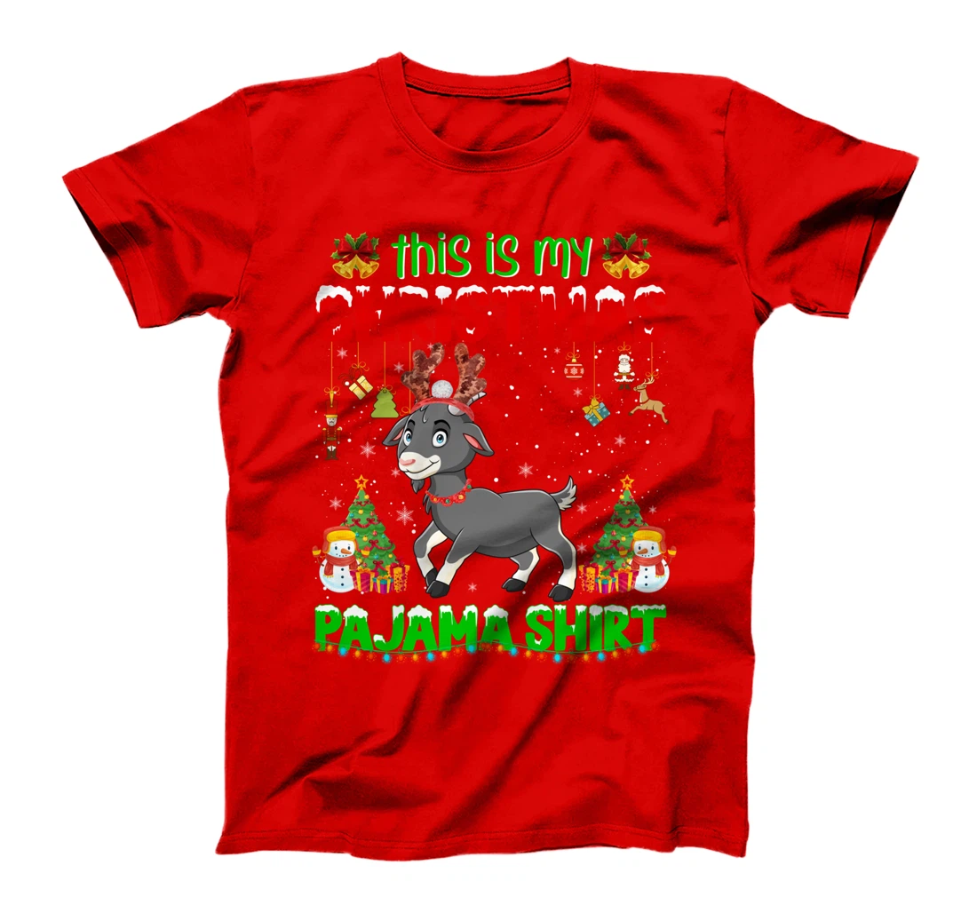 Cute Christmas Goat Pajama Xmas Goat Horn Christmas Holiday T-Shirt