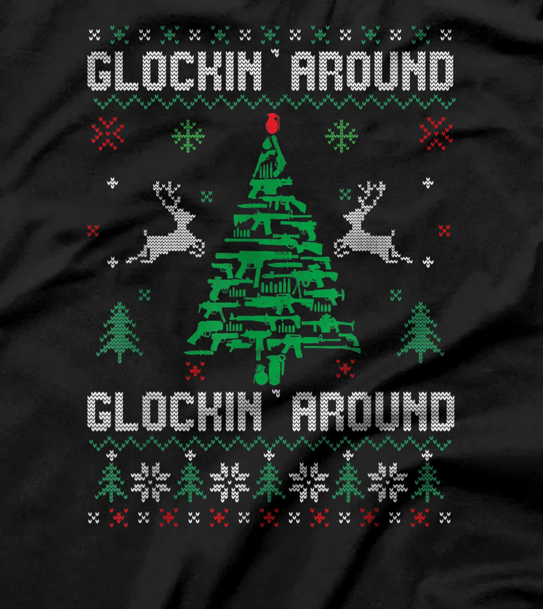 Funny Guns Ugly Chrismas Sweaters for Gun Lovers Men Women T-Shirt, Women T-Shirt