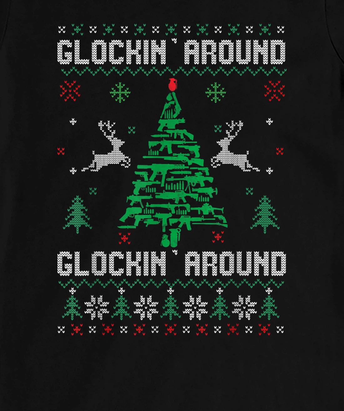 Funny Guns Ugly Chrismas Sweaters for Gun Lovers Men Women T-Shirt, Women T-Shirt