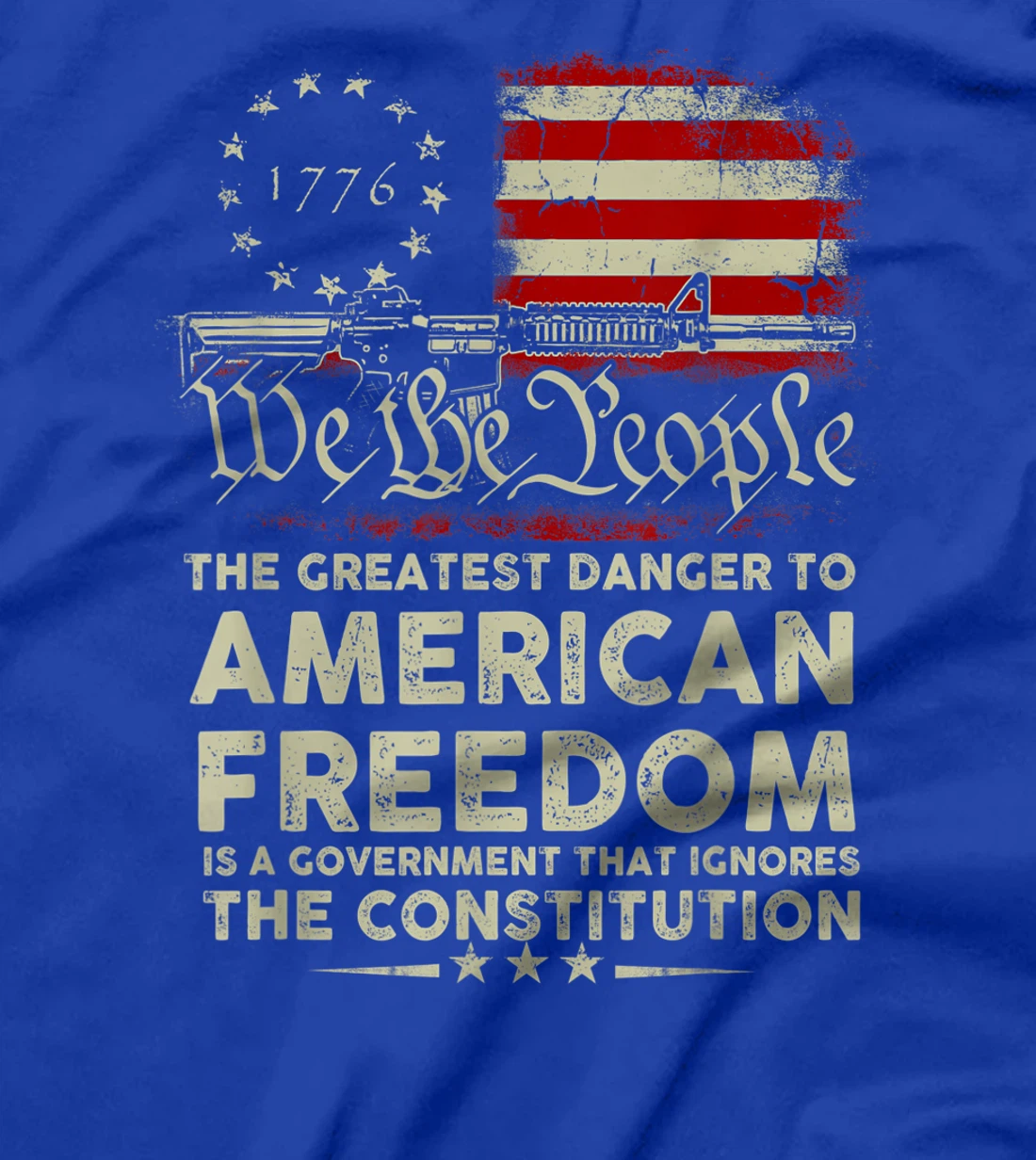 Gun USA Flag American Freedom Funny Government Womens Mens T-Shirt, Women T-Shirt