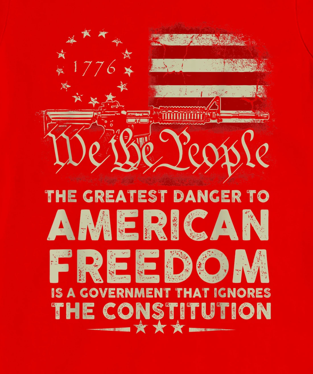 Gun USA Flag American Freedom Funny Government Womens Mens T-Shirt, Women T-Shirt