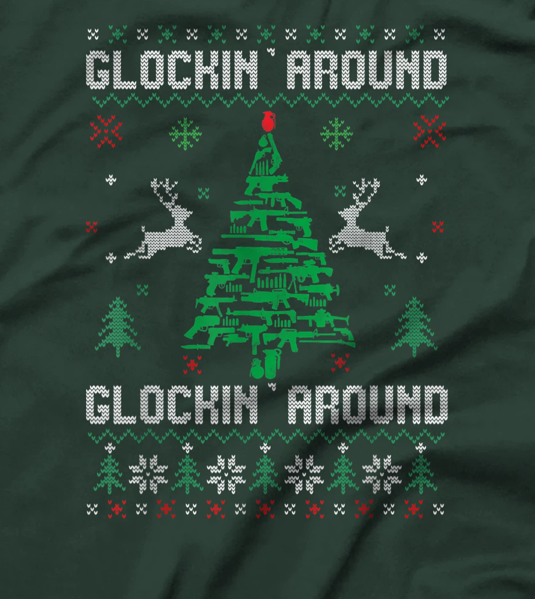 Funny Guns Ugly Chrismas Sweaters for Gun Lovers Men Women T-Shirt, Women T-Shirt