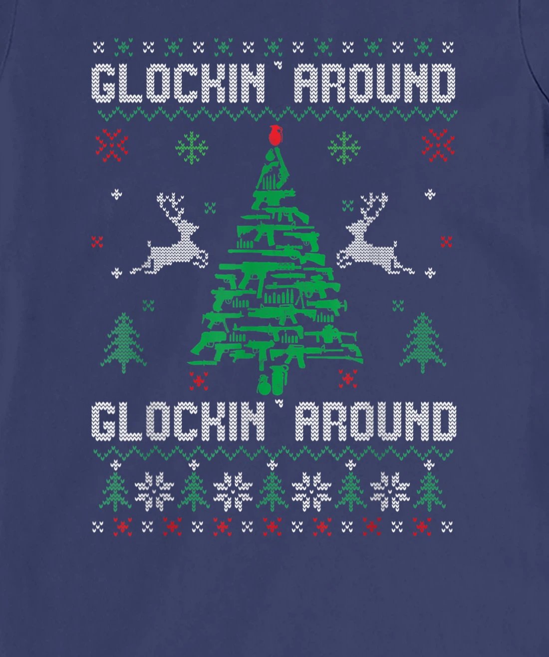 Funny Guns Ugly Chrismas Sweaters for Gun Lovers Men Women T-Shirt, Women T-Shirt