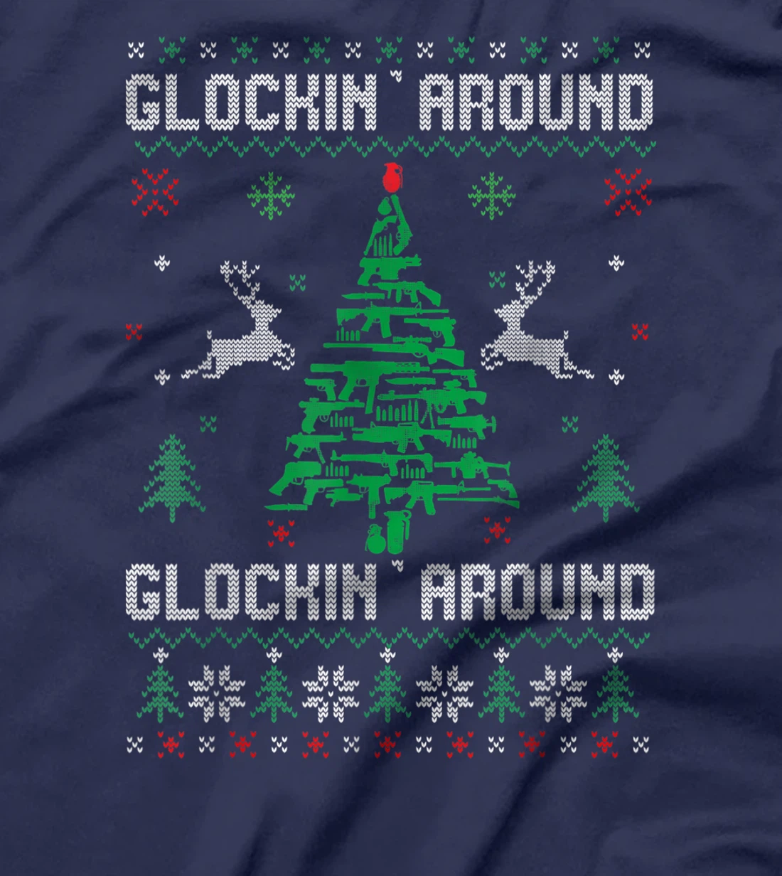 Funny Guns Ugly Chrismas Sweaters for Gun Lovers Men Women T-Shirt, Women T-Shirt