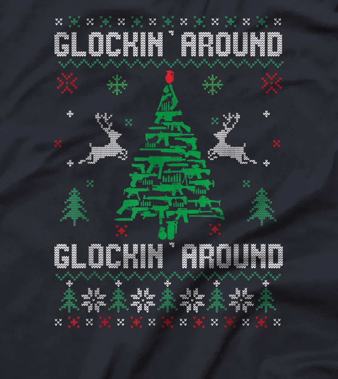 Funny Guns Ugly Chrismas Sweaters for Gun Lovers Men Women T-Shirt, Women T-Shirt