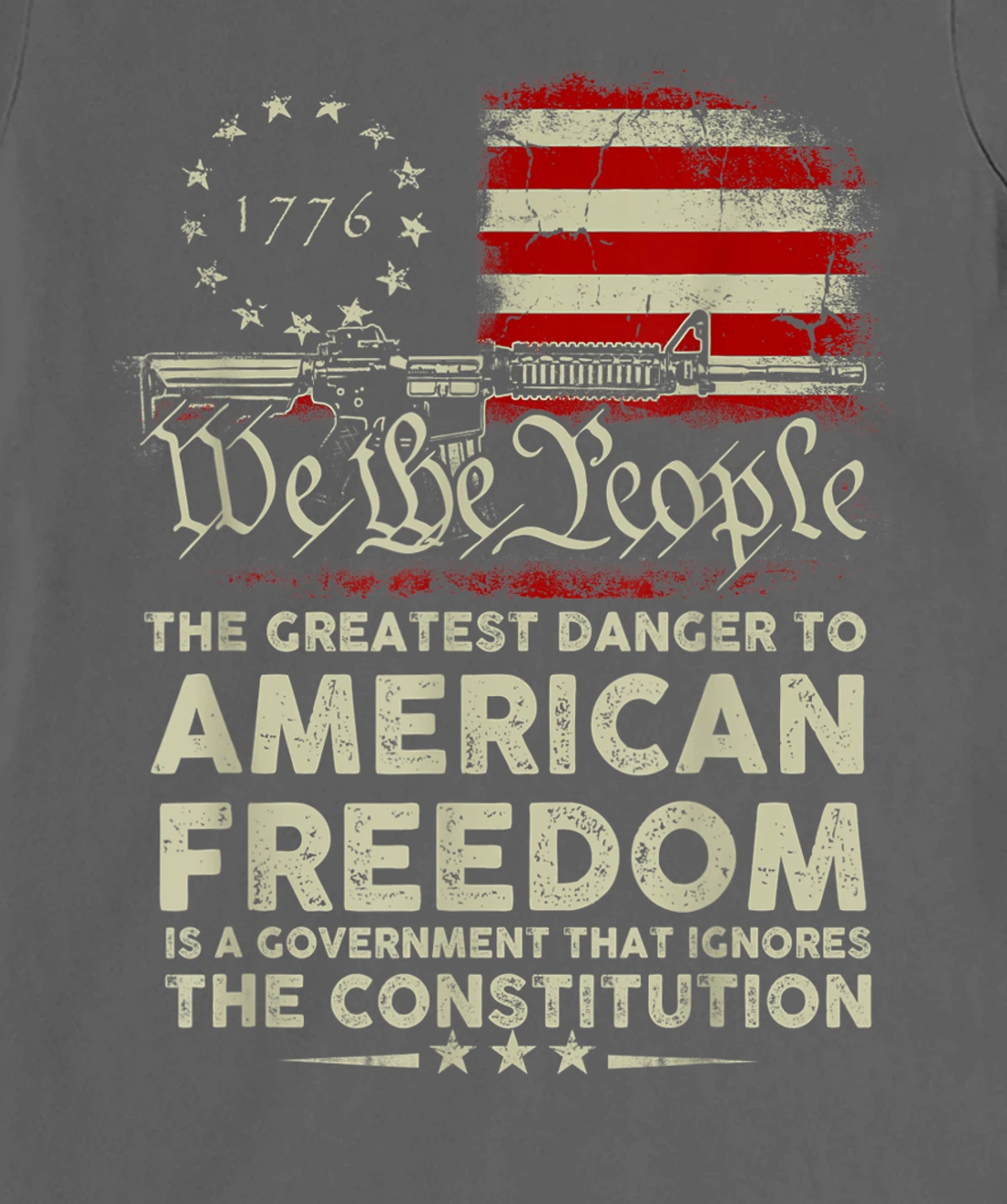 Gun USA Flag American Freedom Funny Government Womens Mens T-Shirt, Women T-Shirt