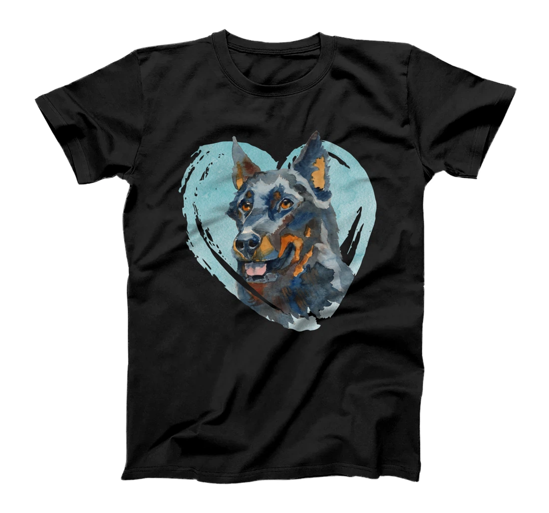 Beauceron Portrait - Watercolor Dog Graphic T-Shirt