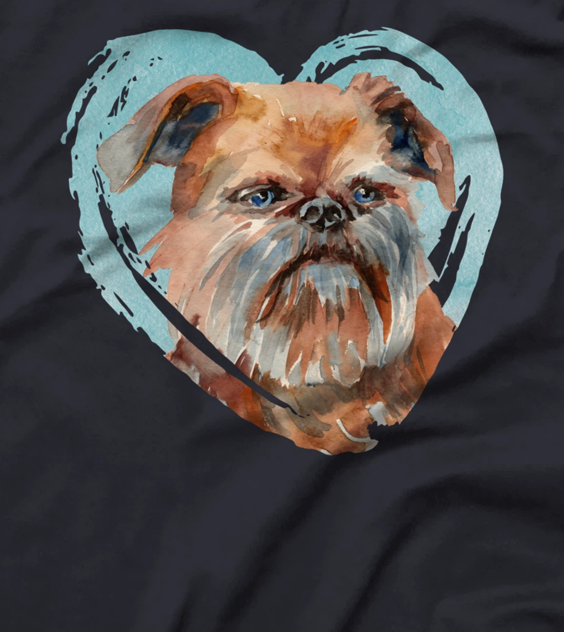 Brussels Griffon Portrait - Watercolor Dog Graphic T-Shirt
