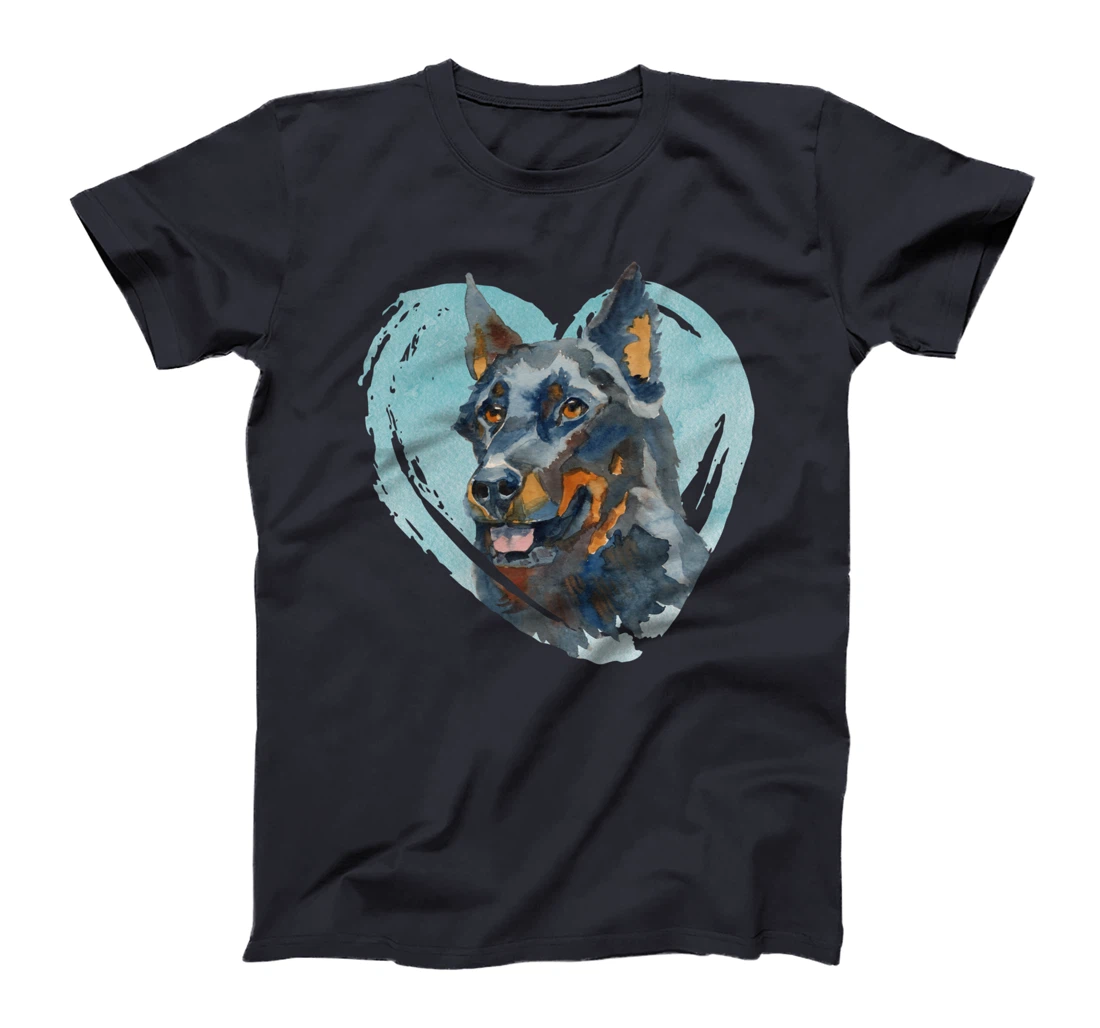 Beauceron Portrait - Watercolor Dog Graphic T-Shirt