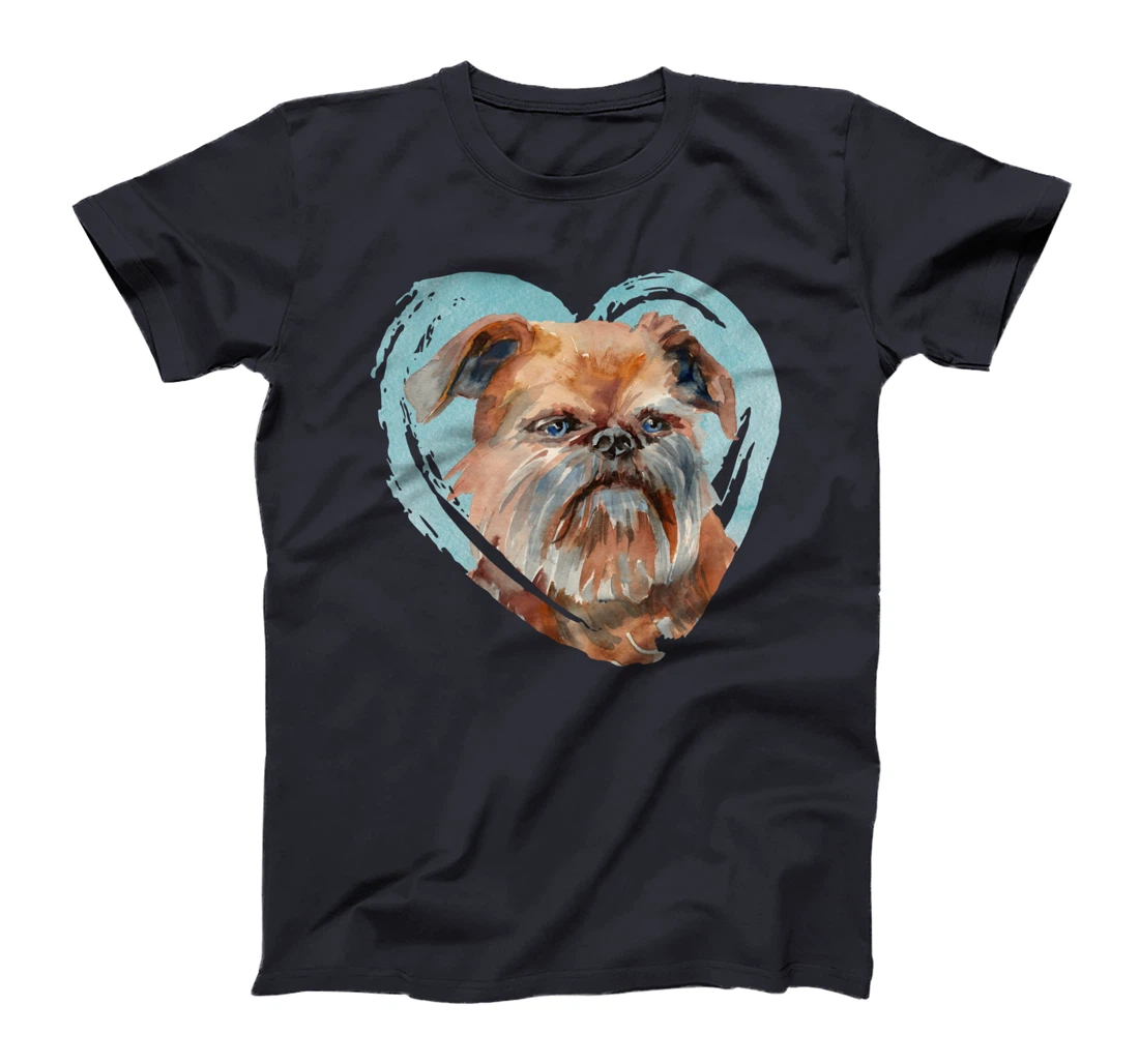 Brussels Griffon Portrait - Watercolor Dog Graphic T-Shirt
