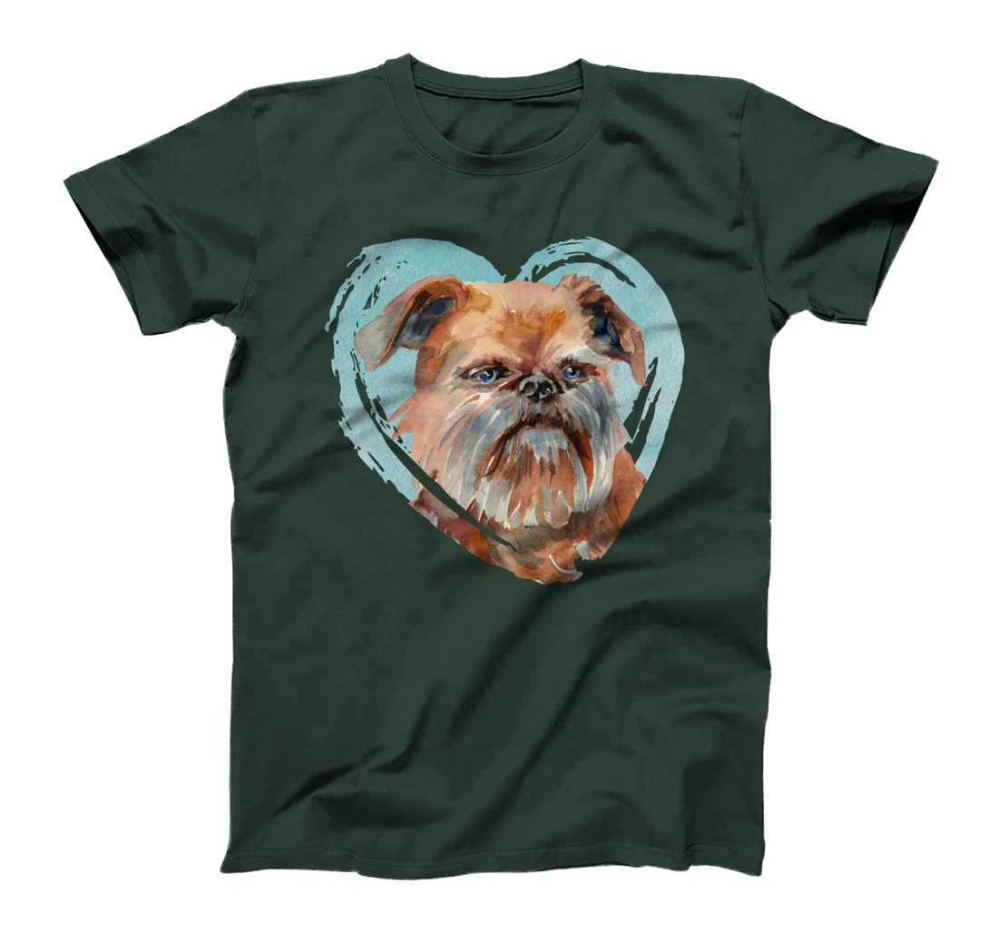 Brussels Griffon Portrait - Watercolor Dog Graphic T-Shirt