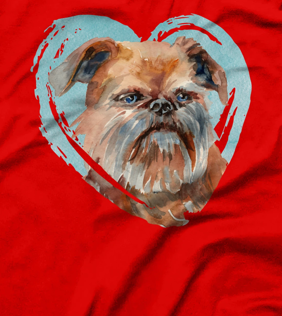 Brussels Griffon Portrait - Watercolor Dog Graphic T-Shirt