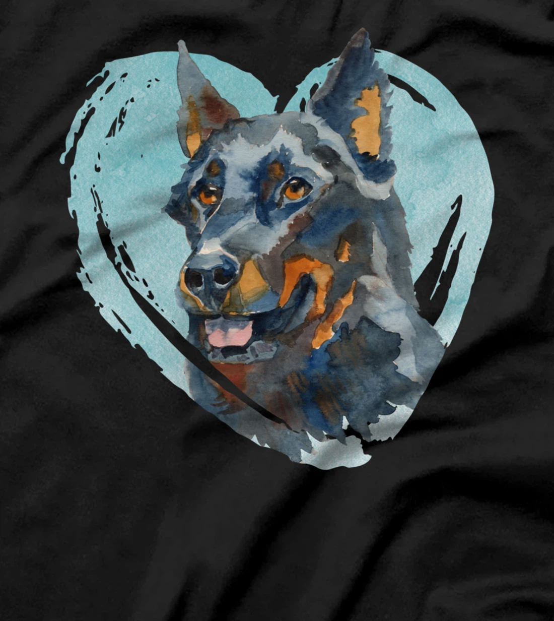 Beauceron Portrait - Watercolor Dog Graphic T-Shirt