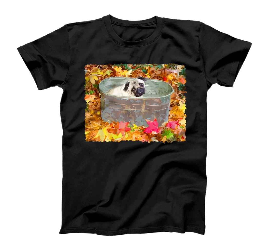 Autumn Pug Fall Leaves T-Shirt, Kid T-Shirt and Women T-Shirt