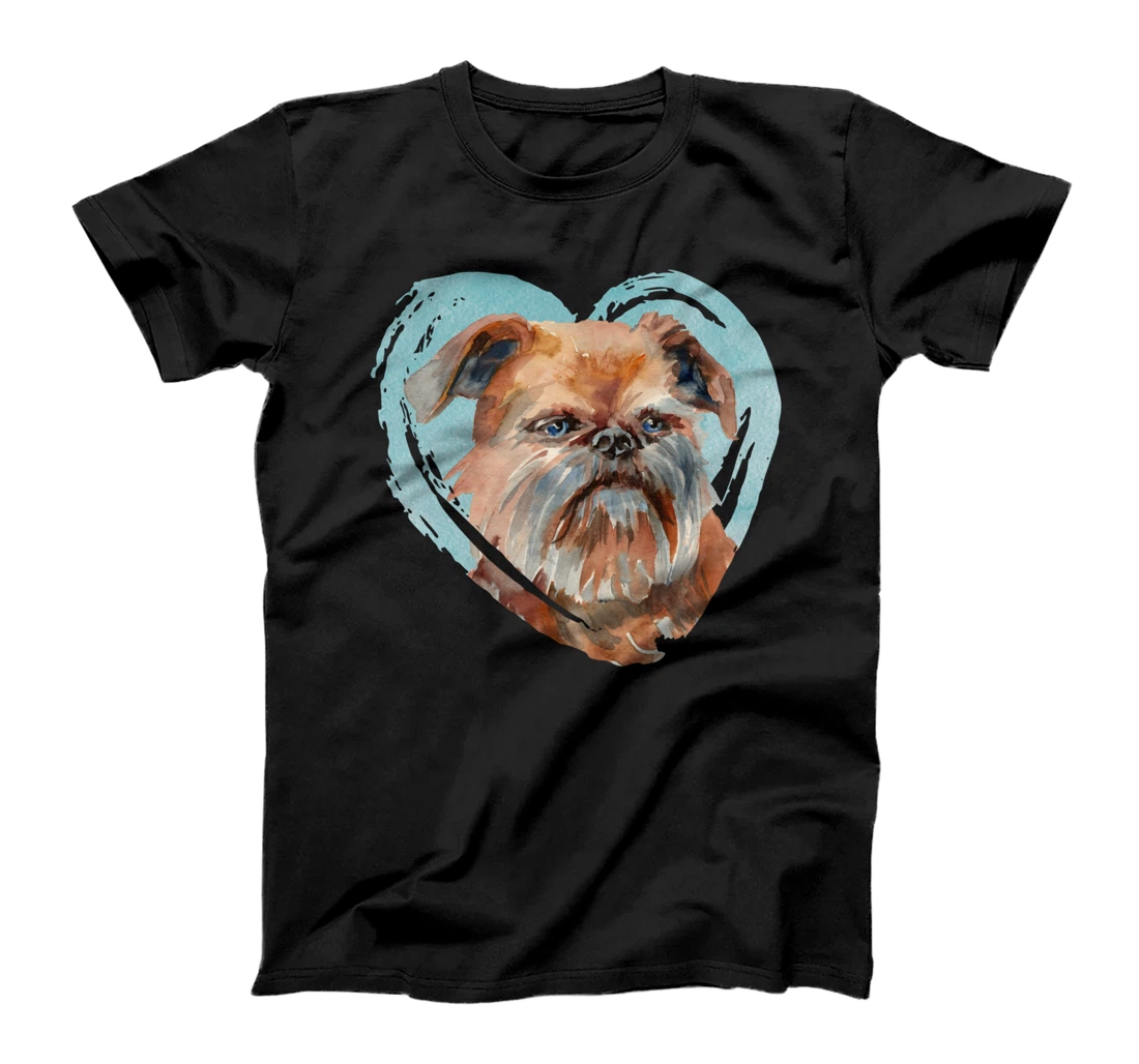 Brussels Griffon Portrait - Watercolor Dog Graphic T-Shirt