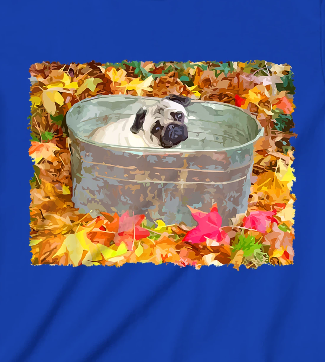 Autumn Pug Fall Leaves T-Shirt, Kid T-Shirt and Women T-Shirt