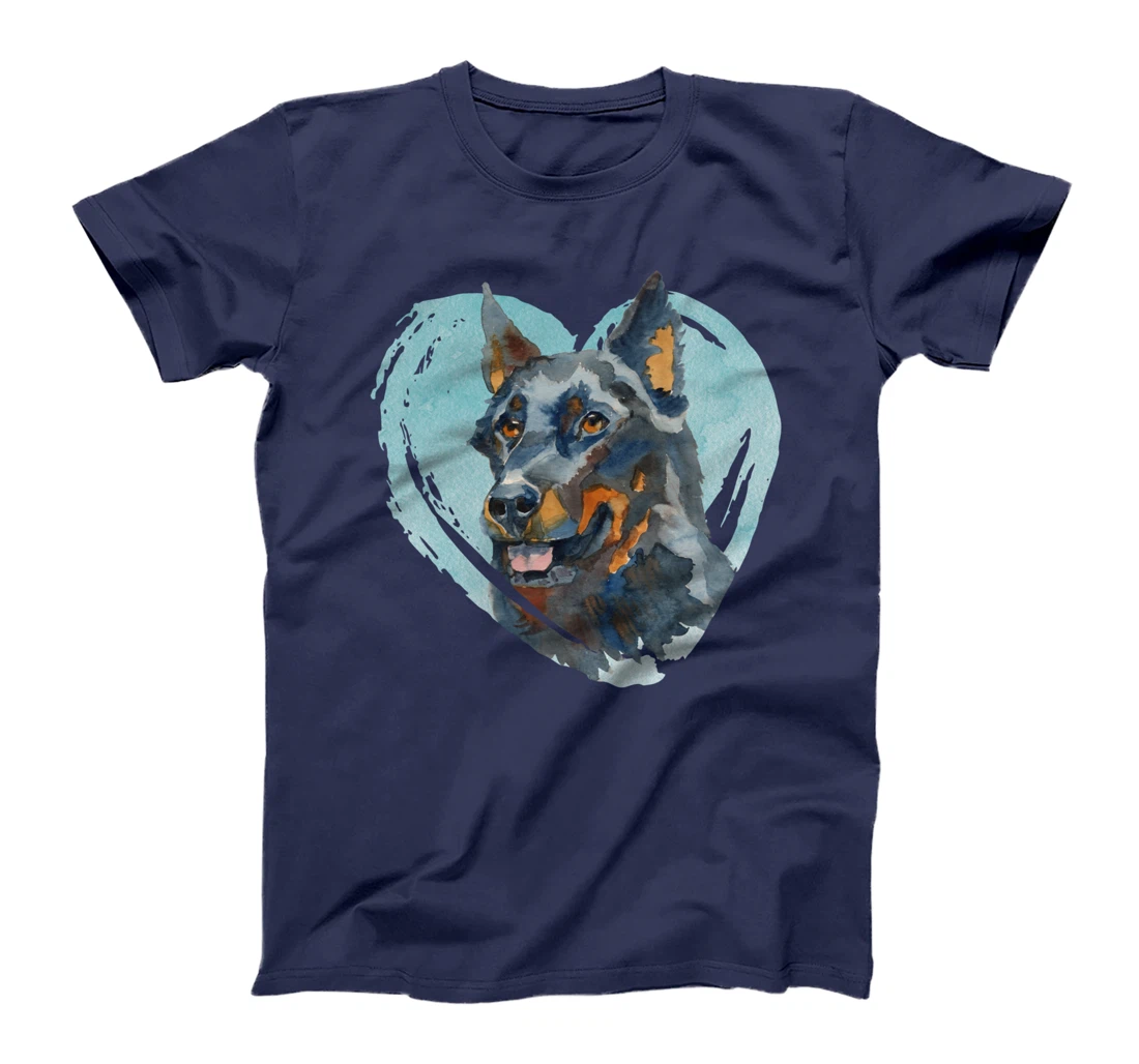 Beauceron Portrait - Watercolor Dog Graphic T-Shirt