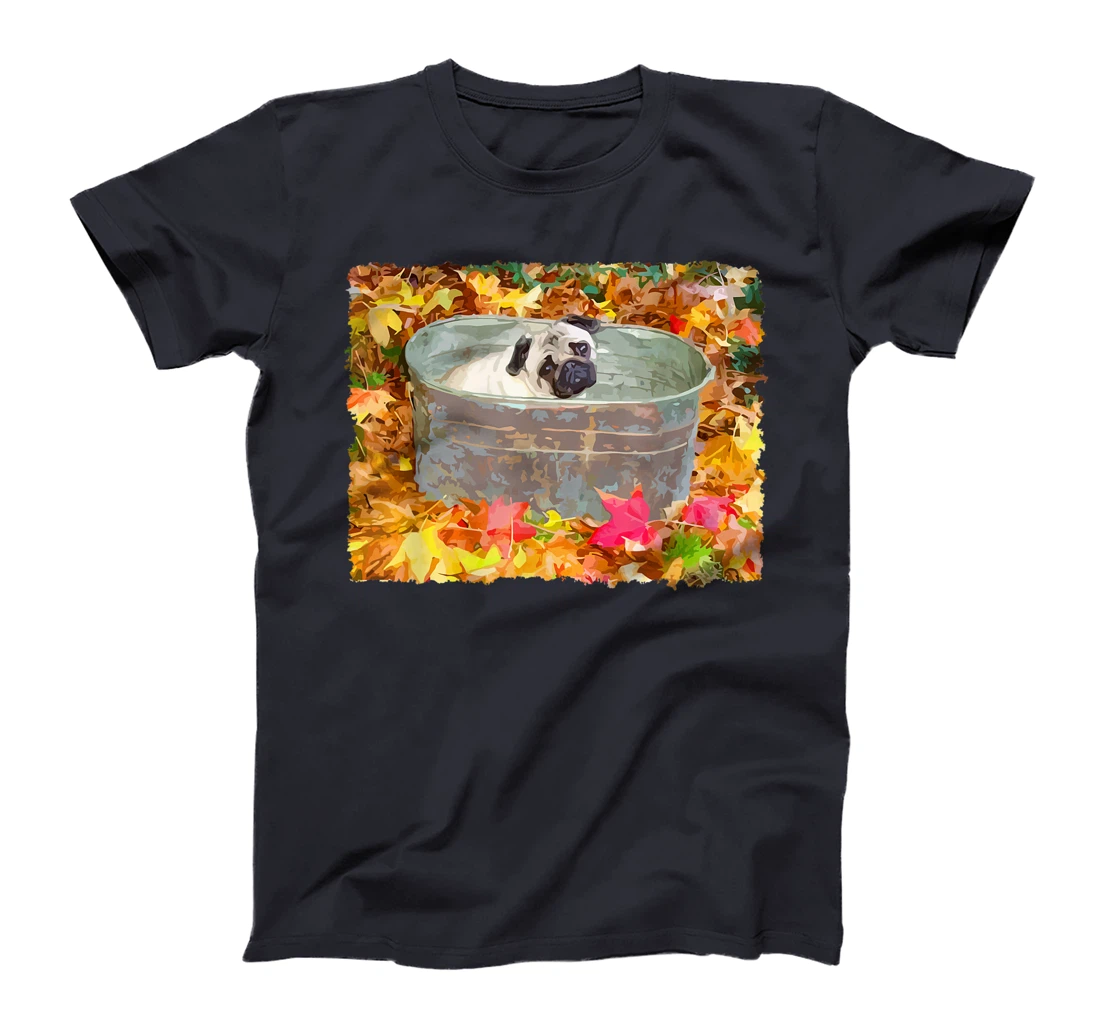 Autumn Pug Fall Leaves T-Shirt, Kid T-Shirt and Women T-Shirt