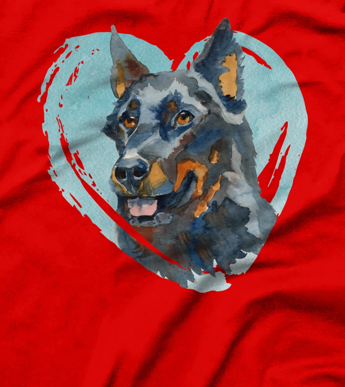 Beauceron Portrait - Watercolor Dog Graphic T-Shirt