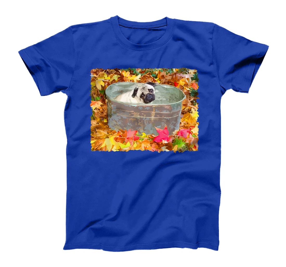 Autumn Pug Fall Leaves T-Shirt, Kid T-Shirt and Women T-Shirt