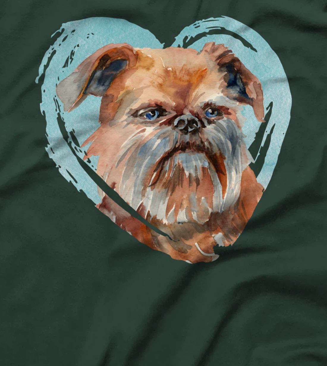 Brussels Griffon Portrait - Watercolor Dog Graphic T-Shirt