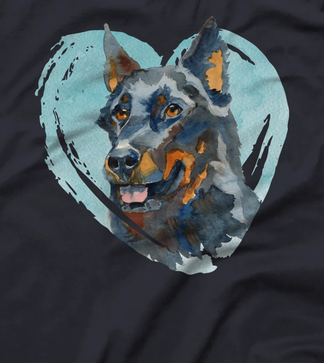 Beauceron Portrait - Watercolor Dog Graphic T-Shirt