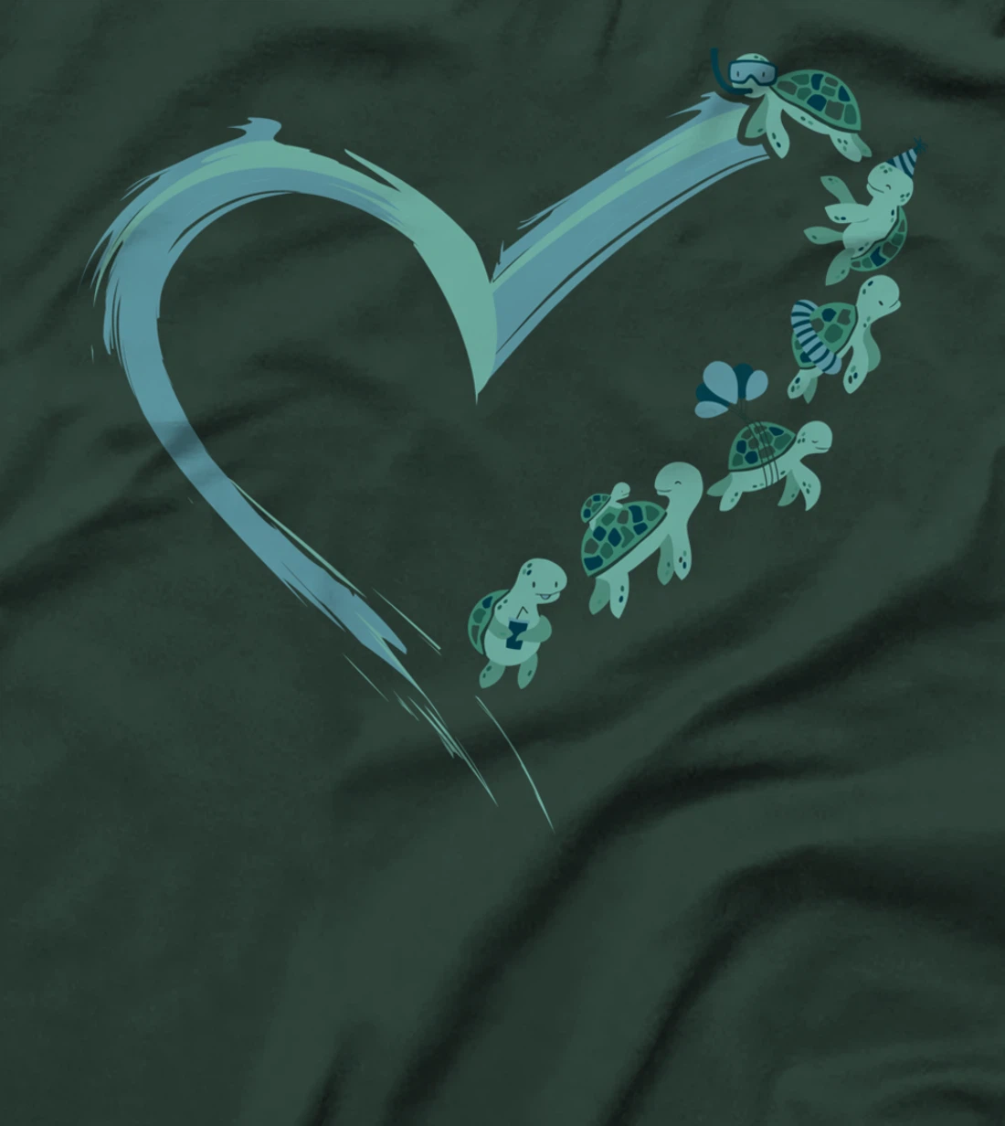 Sea Turtle Tortoise Heart T-Shirt