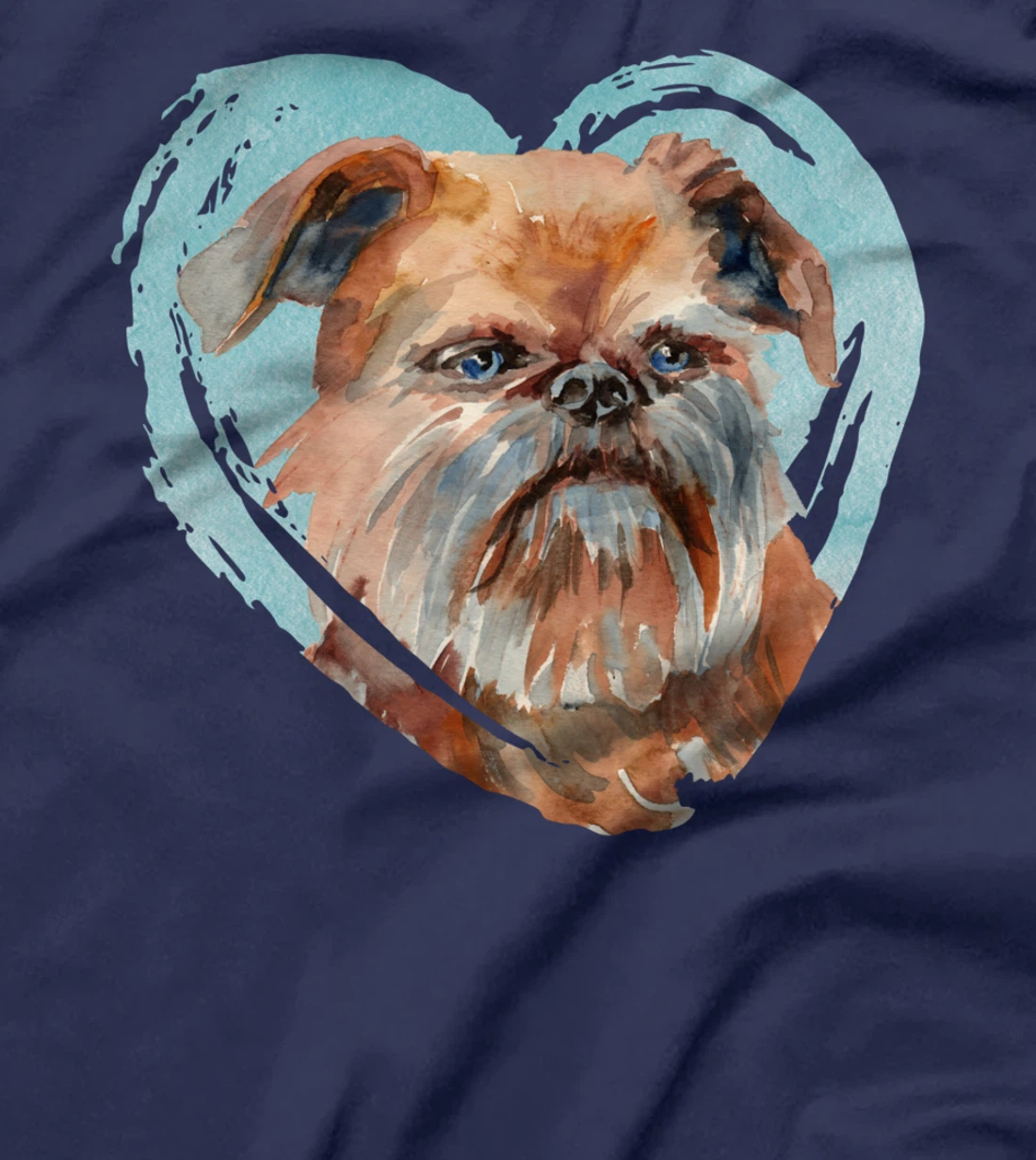 Brussels Griffon Portrait - Watercolor Dog Graphic T-Shirt