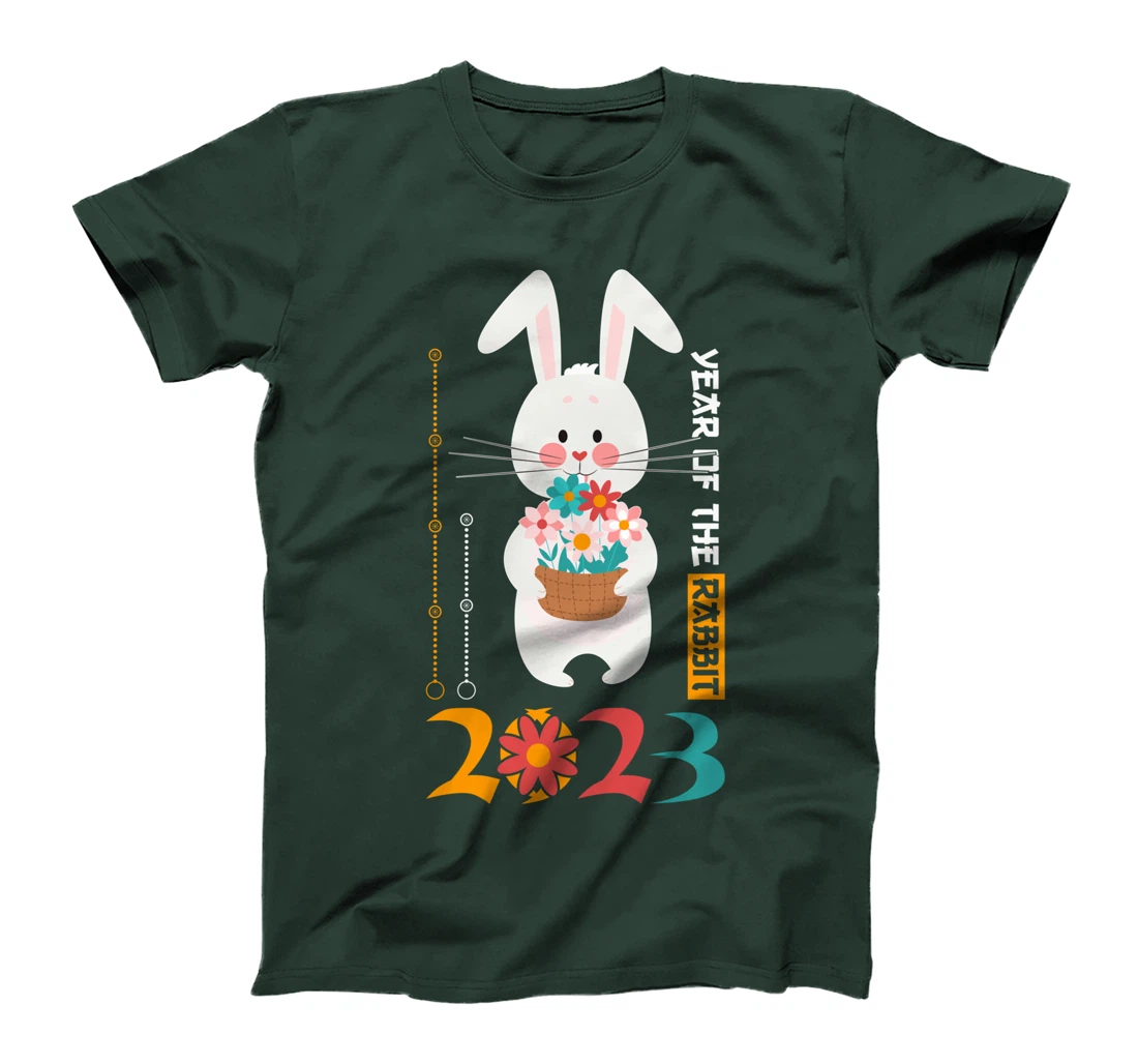 New Years Of The Rabbit 2023 Kawaii Flowers Bloom T-Shirt