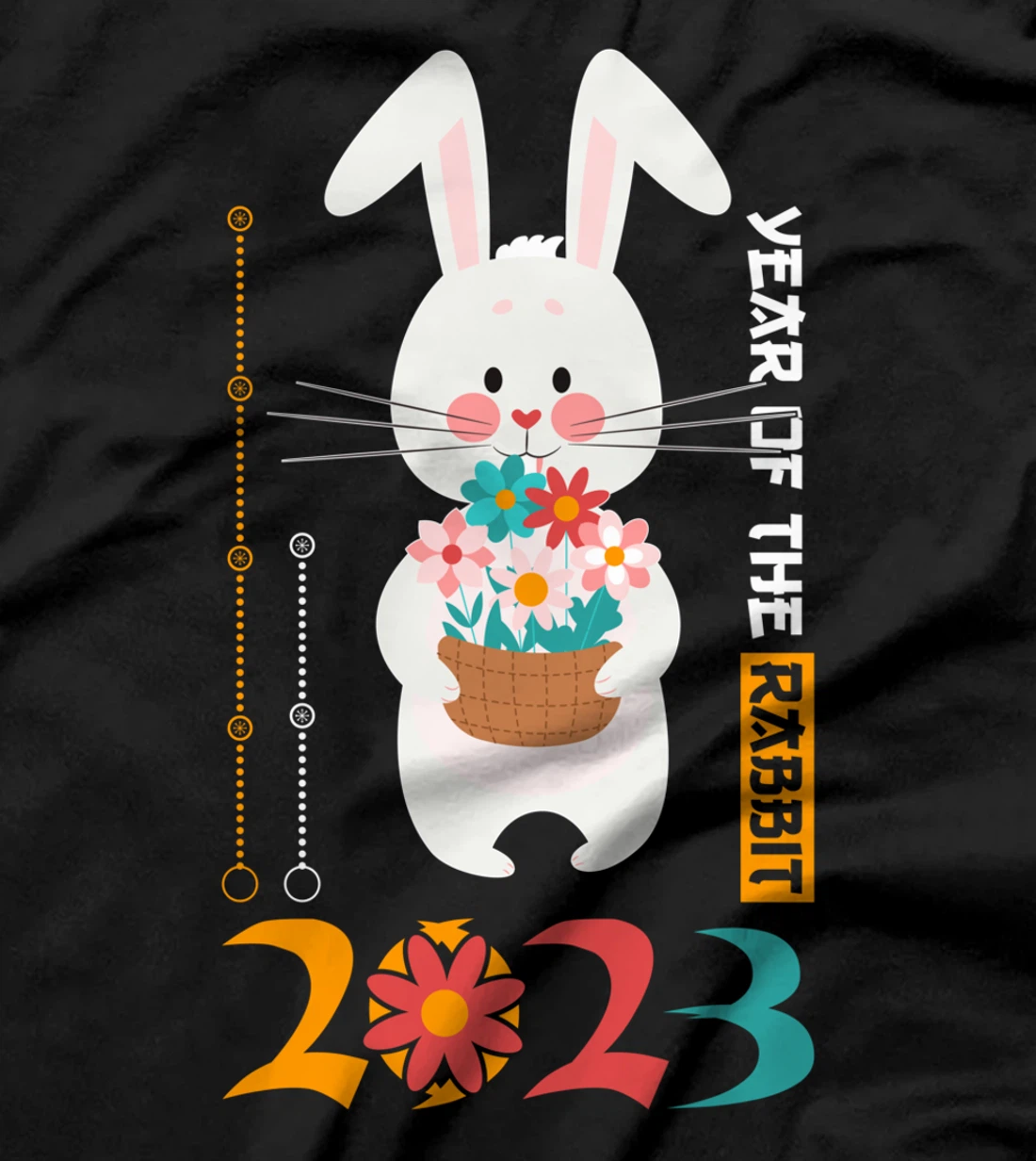 New Years Of The Rabbit 2023 Kawaii Flowers Bloom T-Shirt