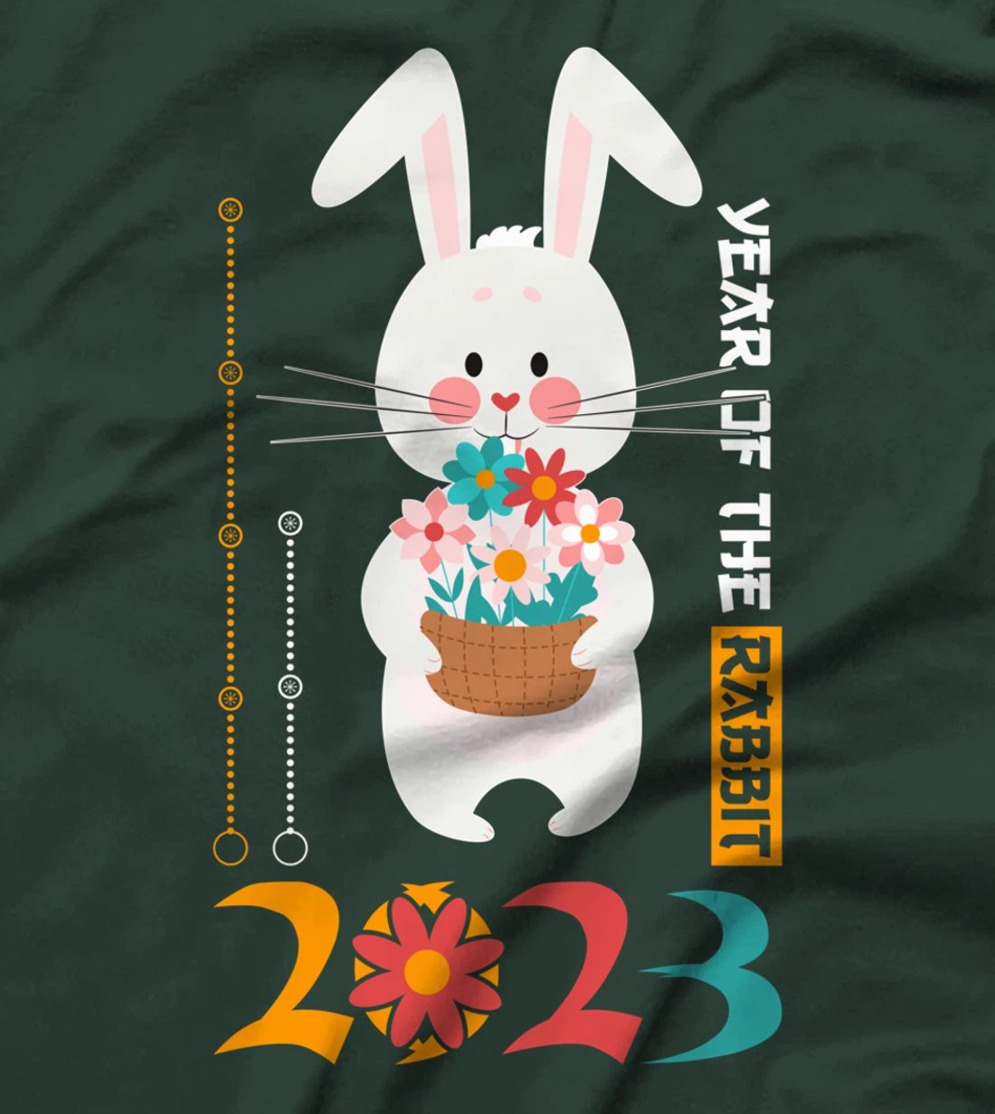New Years Of The Rabbit 2023 Kawaii Flowers Bloom T-Shirt
