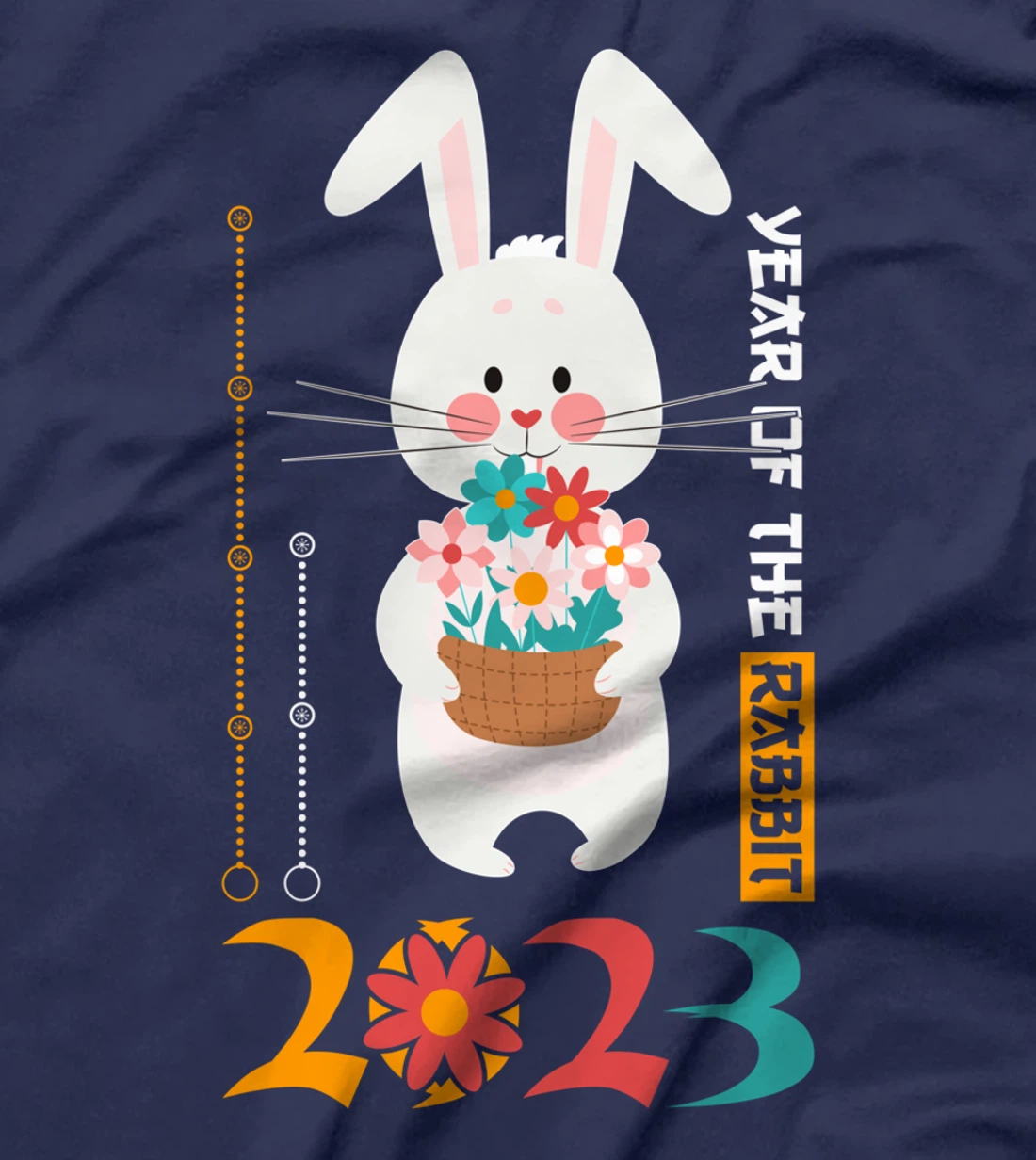 New Years Of The Rabbit 2023 Kawaii Flowers Bloom T-Shirt