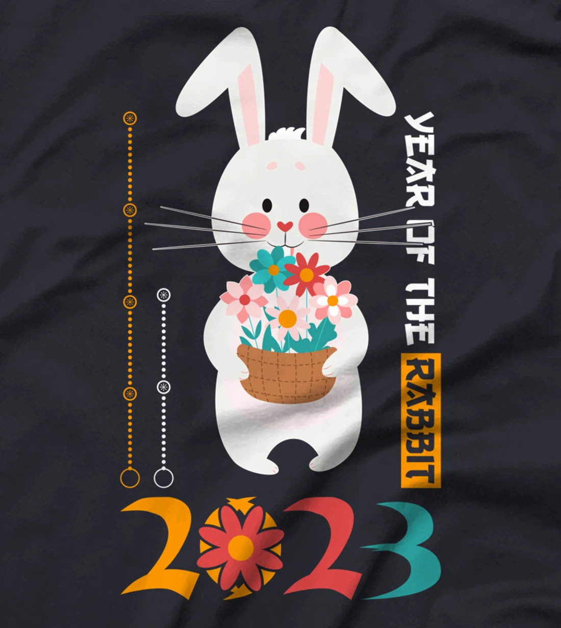 New Years Of The Rabbit 2023 Kawaii Flowers Bloom T-Shirt