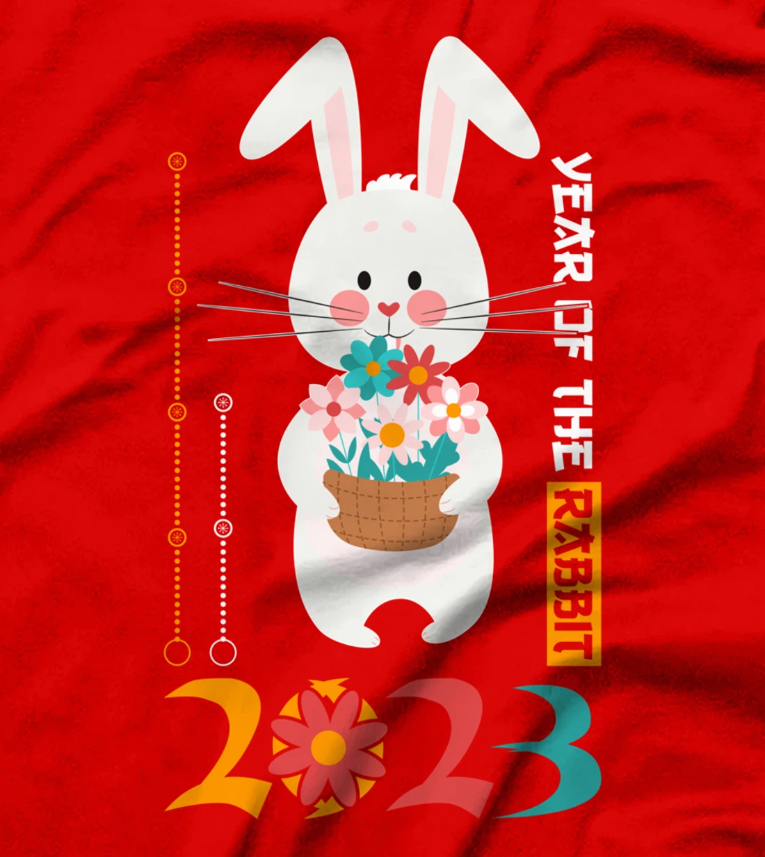 New Years Of The Rabbit 2023 Kawaii Flowers Bloom T-Shirt