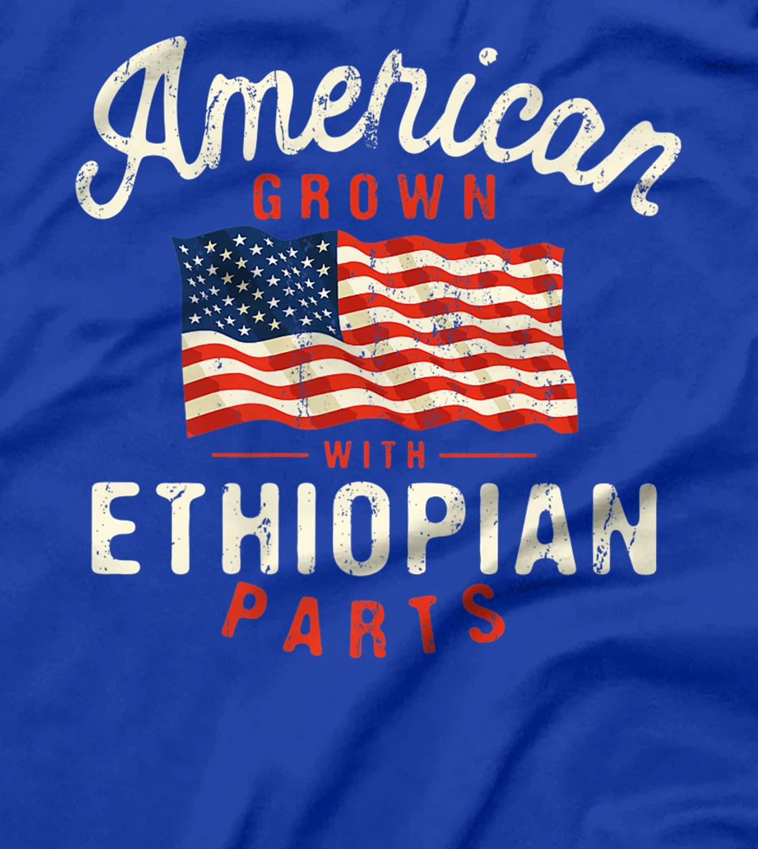 American Grown with Ethiopian Parts Patriotic Nationality T-Shirt, Women T-Shirt