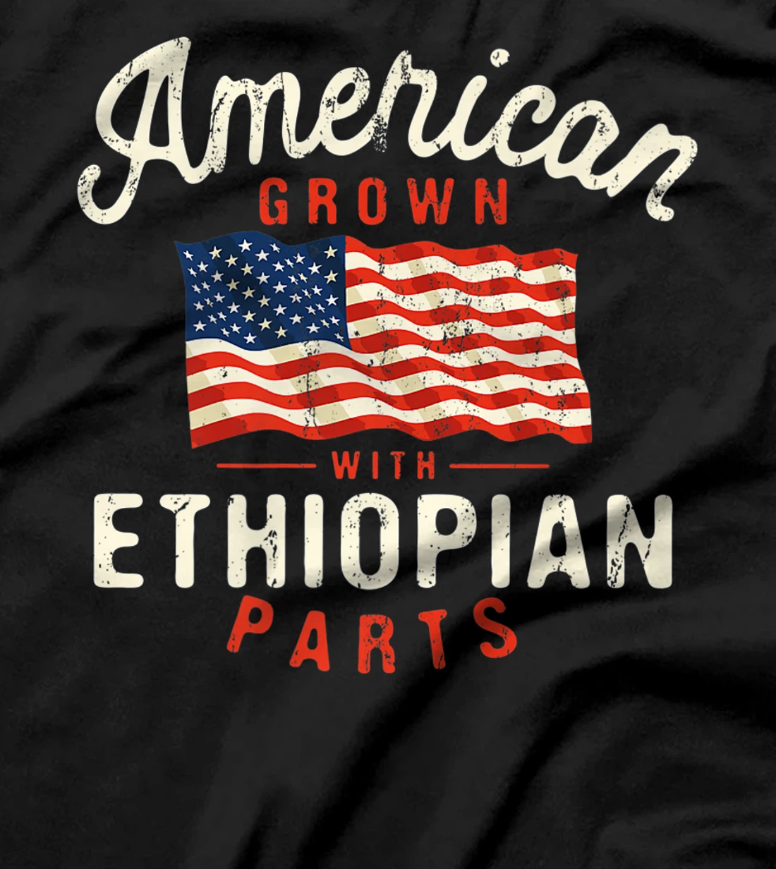 American Grown with Ethiopian Parts Patriotic Nationality T-Shirt, Women T-Shirt