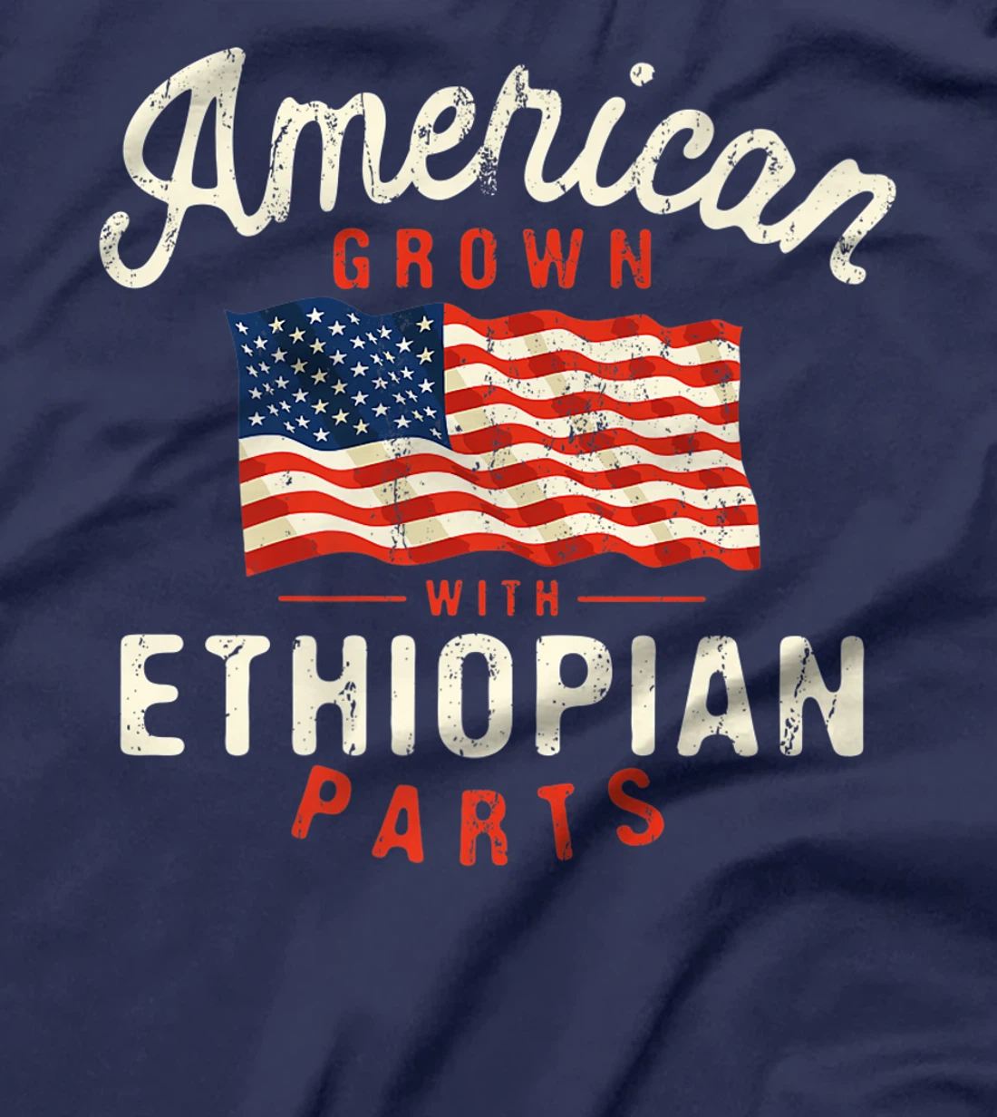 American Grown with Ethiopian Parts Patriotic Nationality T-Shirt, Women T-Shirt