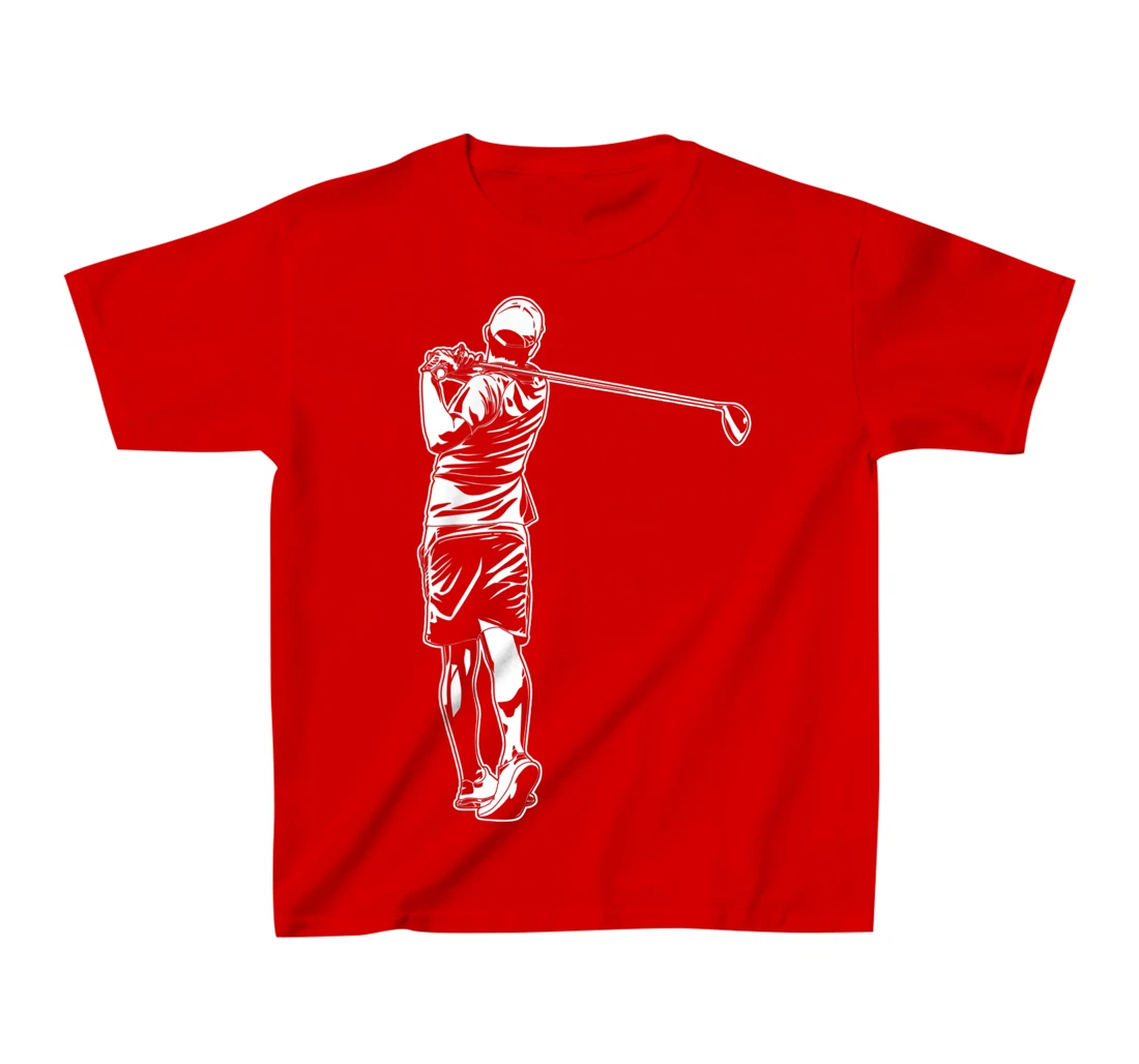 Golf Player Stroke Playing Golf Club Design Golfer Golfing T-Shirt, Kid T-Shirt and Women T-Shirt