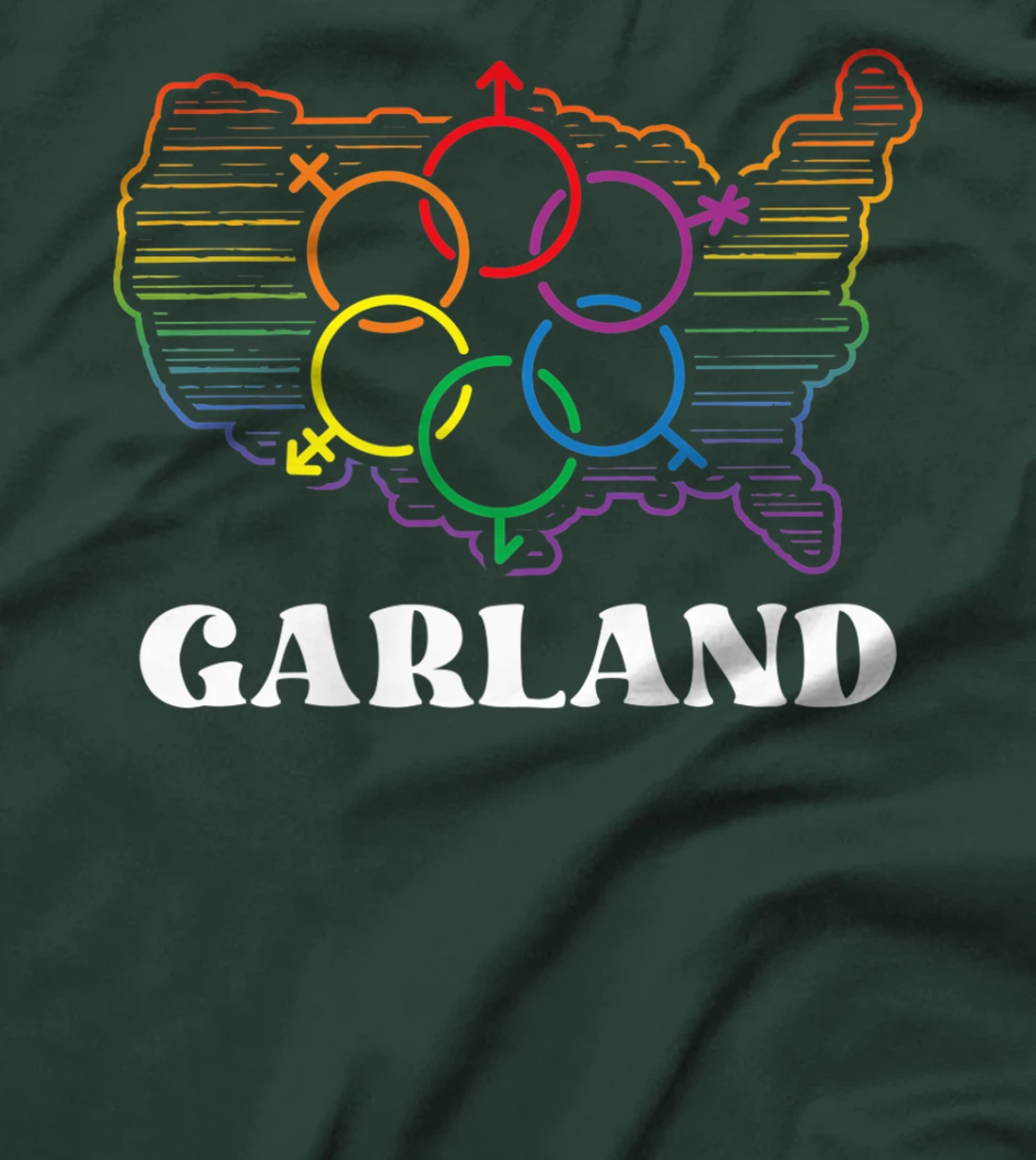 Garland Pride Month Pride Flag LGBT Community LGBTQ Flag T-Shirt, Women T-Shirt