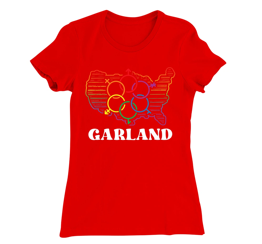 Garland Pride Month Pride Flag LGBT Community LGBTQ Flag T-Shirt, Women T-Shirt